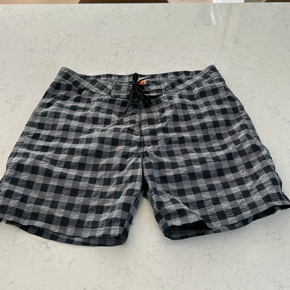 Sundek Black & Gray Gingham Men’s Swim Shorts